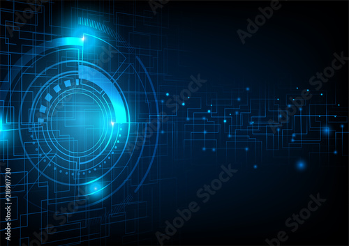 Circuit lines and abstract circle background
