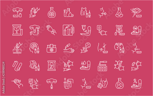 Set of Line Icons of In Vitro.