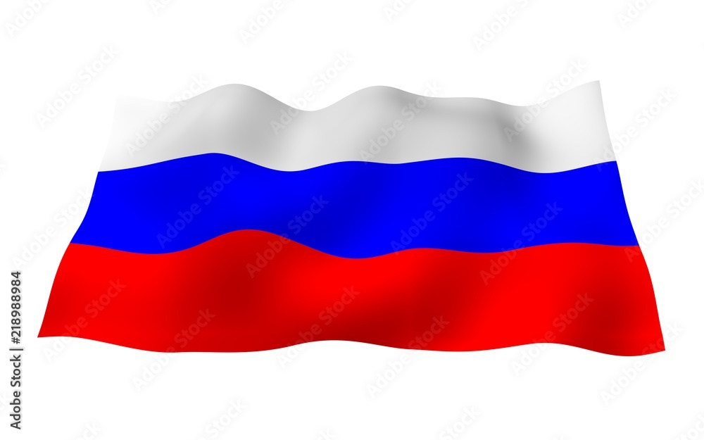 Waving flag of the Russian Federation. The National. State symbol of the Russia. 3D illustration Waving flag of the Russian Federation. The National. State symbol of the Russia. 3D illustration