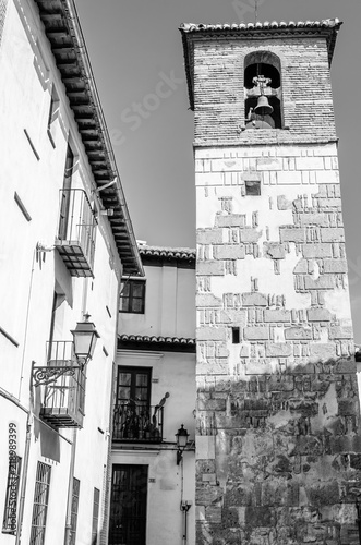 Black and white image of a church in Granada, Spain © vli86