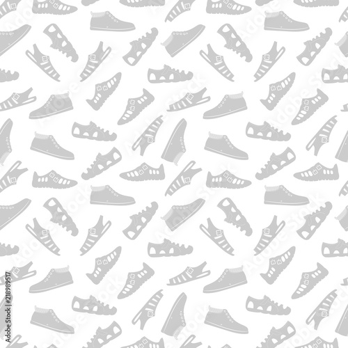 Sport footwear seamless pattern vector illustration on white