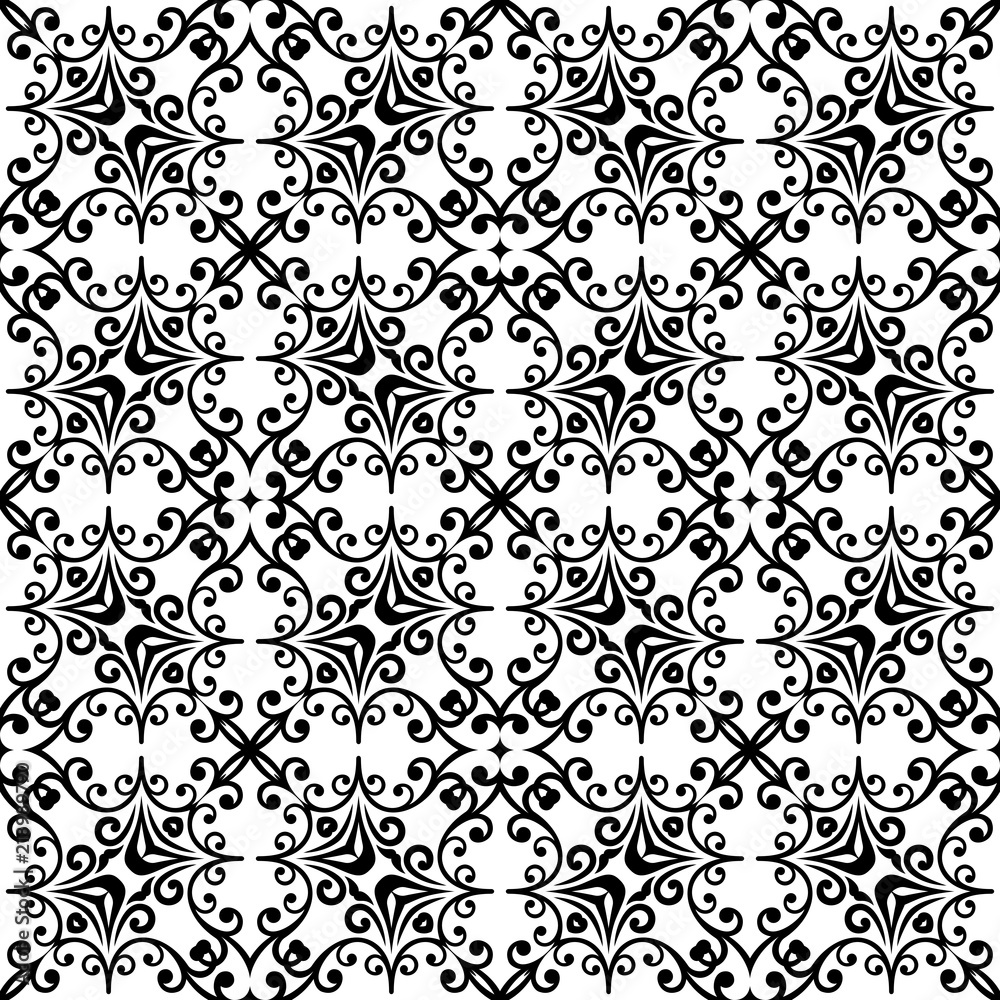 Classic seamless pattern. Traditional orient ornament. Classic vintage black and white background