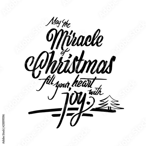 Christmas words lettering greeting card