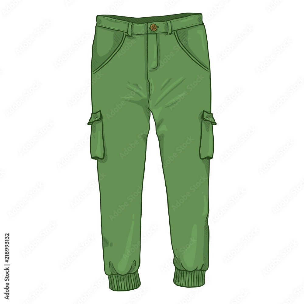 Vector Single Cartoon Illustration Green Jogger Trousers Stock Vector Adobe Stock