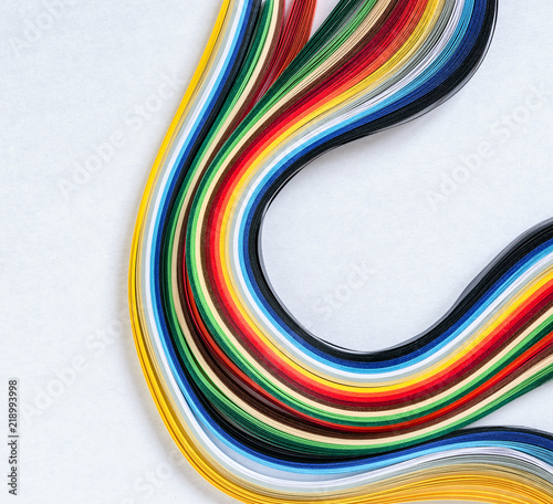 Multi-colored quilling paper. Abstract background