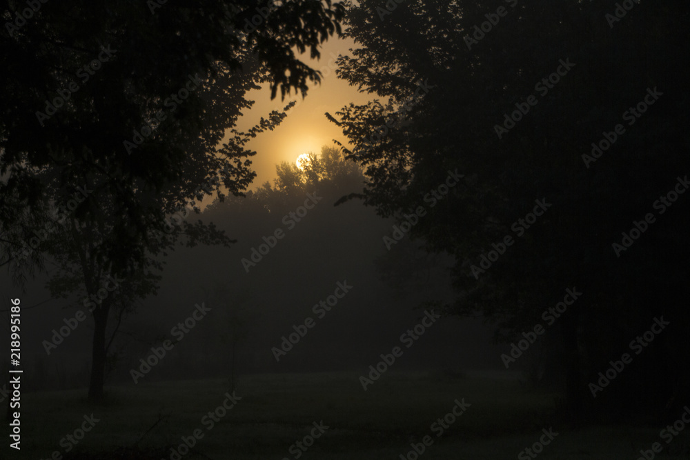 Fototapeta premium Smoky haze at sunrise
