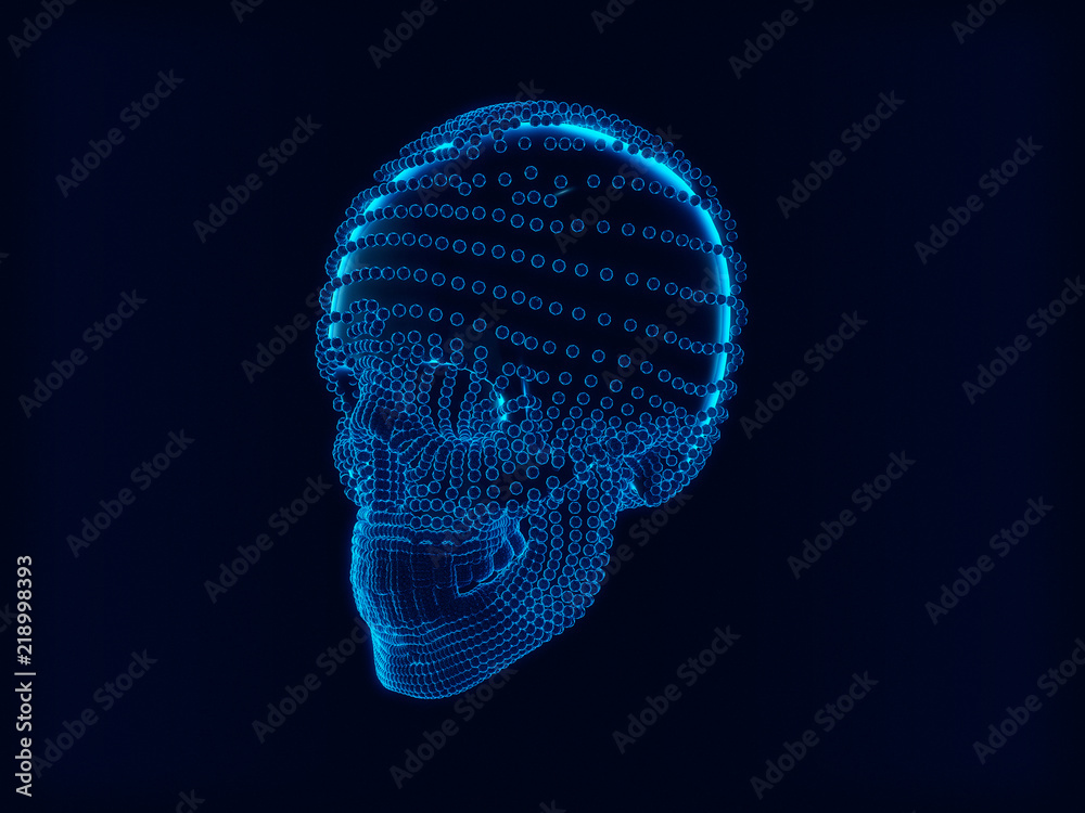 Abstract Skull,skull ,futuristic style.3d rendering Abstract Skull,skull ,futuristic style.3d rendering