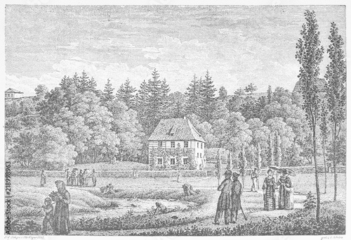 Goethes Gartenhaus im Park an der Ilm, ca. 1827