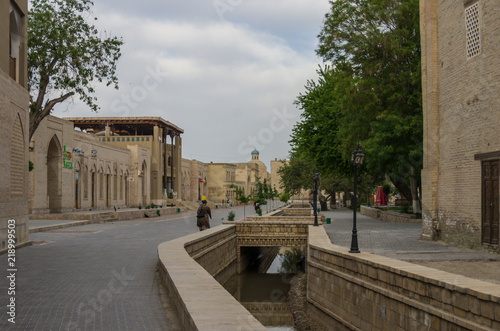 Ancient buildings in the old town of Bukhara, Uzbekistan. Central Asia