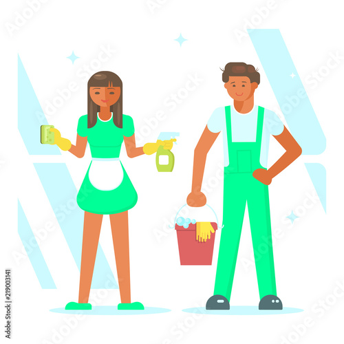Cleaning service staff