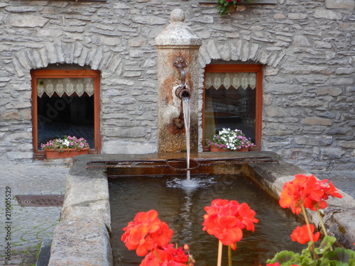 Old stone fountain photo