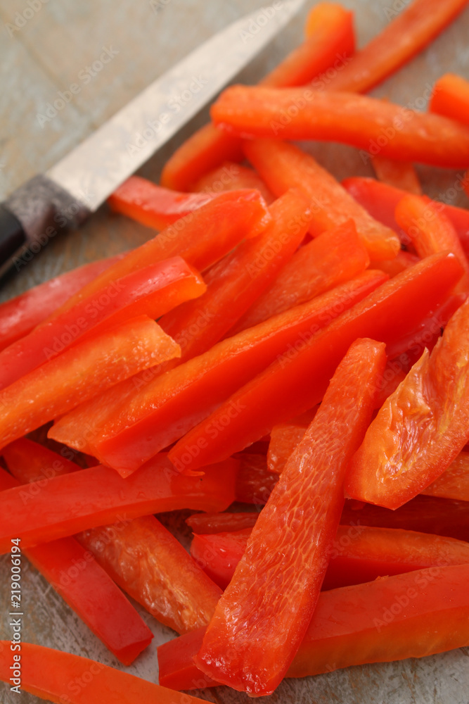preparing fresh peppers
