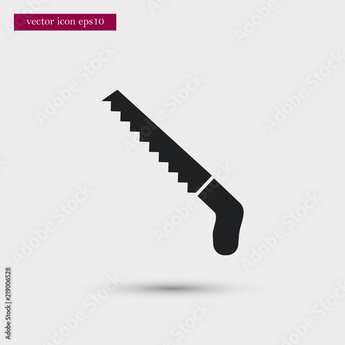 Saw icon. Simple gardening element illustration. Vector symbol design from agriculture collection. Can be used in web and mobile.