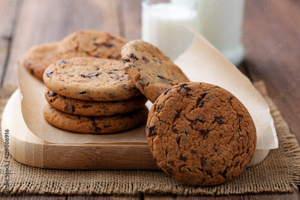 Chocolate chip cookies with milk Chocolate chip cookies with milk