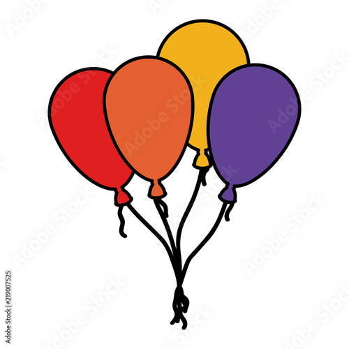 balloons helium floating icon vector illustration design