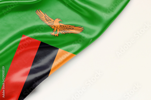 Flag of Zambia with place for text photo