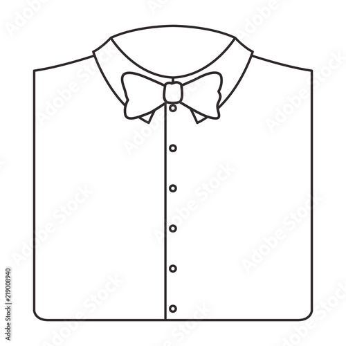elegant shirt folded with bowtie vector illustration design
