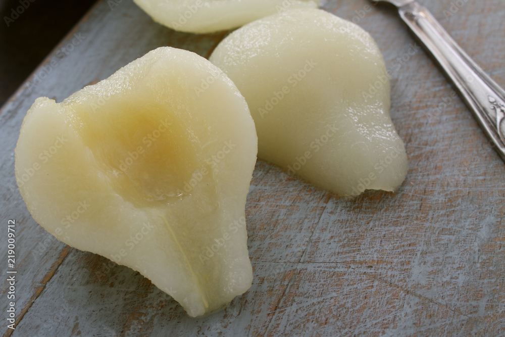 preparing peeled pears