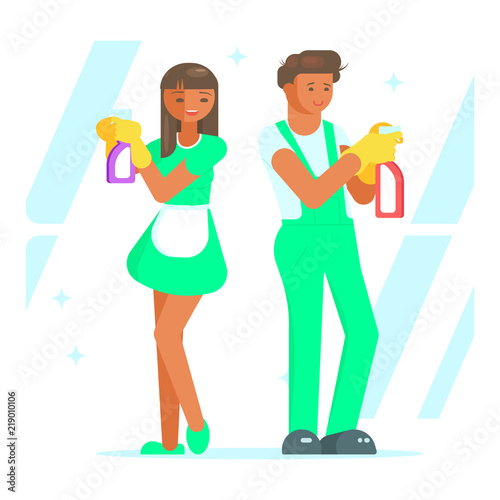 Cleaning service staff