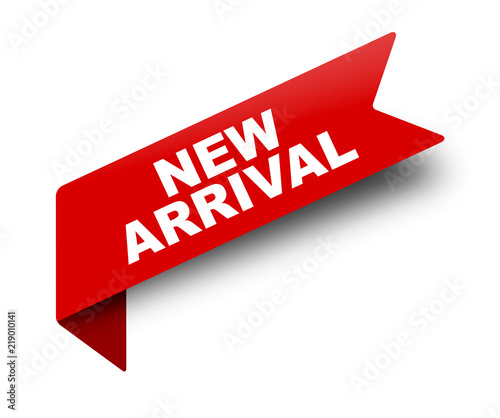 red vector banner ribbon new arrival