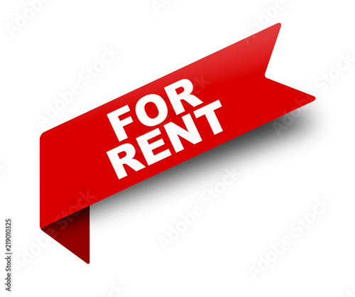 red vector banner ribbon for rent