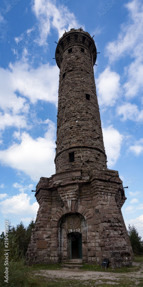 Friedrich tower on top of the Badener Höhe. Historical rock observation tower.