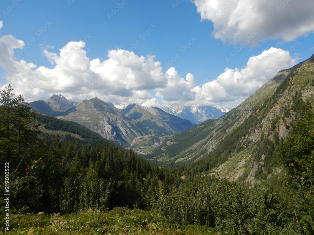 Mountains on the Rutor waterfalls path, Aosta Valley - Italy