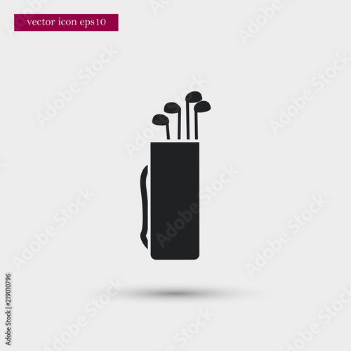 Golf clubs icon. Simple game element illustration. Bag symbol design from sport collection. Can be used in web and mobile.