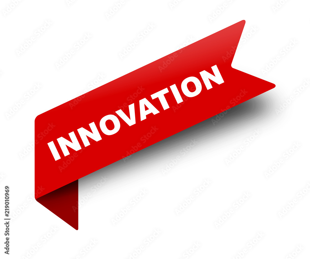red vector banner ribbon innovation red vector banner ribbon innovation