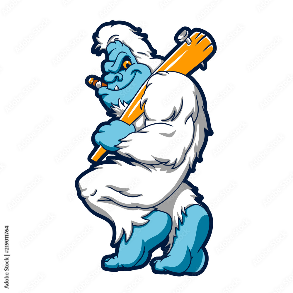 custom made wallpaper toronto digitalBaseball sasquatch cartoon illustration