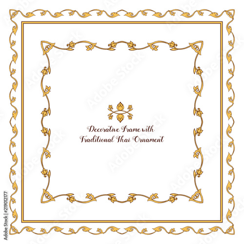 Set of frames with  decorative elements of traditional Thai orna