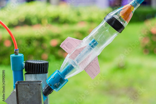 Water bottle rocket for used to study science.