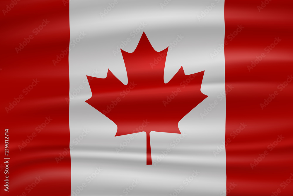 Realistic waving Canada Flag. Vector background. Realistic waving Canada Flag. Vector background.
