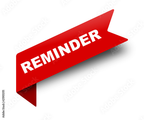 red vector banner ribbon reminder