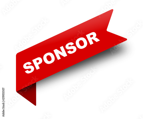 red vector banner ribbon sponsor