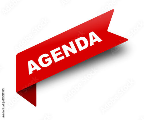 red vector banner ribbon agenda