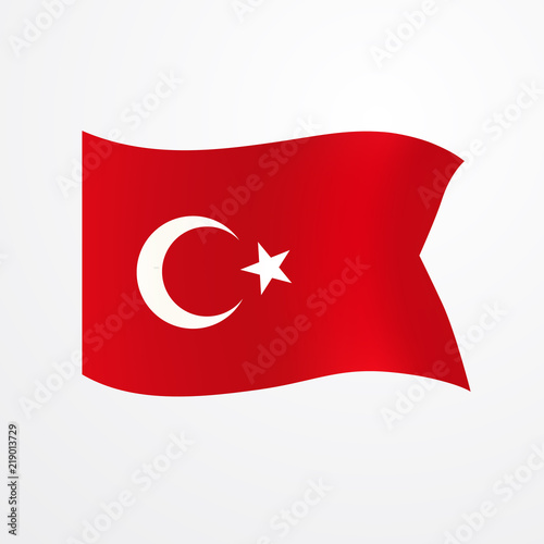 vector set Turkish flag on a white background