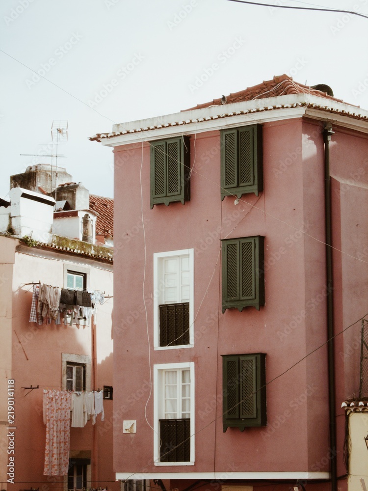 portugal, europe, pink building, architecture