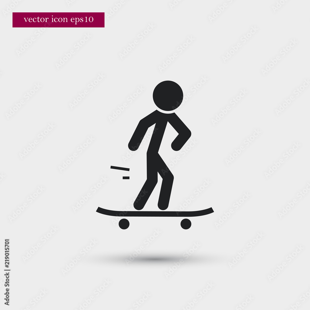Skater icon. Simple sportsman element illustration. Skateboarding symbol design from sport collection. Can be used in web and mobile.