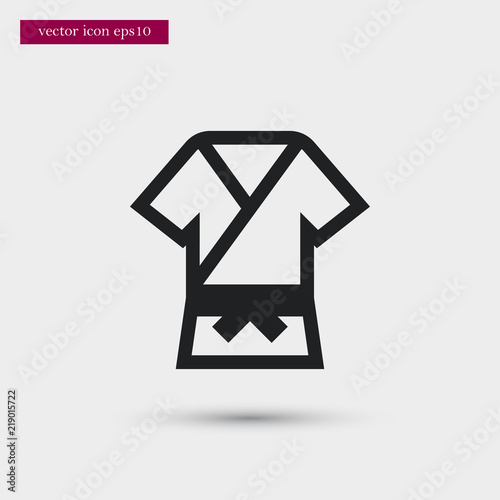Kimono icon. Simple karate element illustration. Uniform symbol design from sport collection. Can be used in web and mobile.