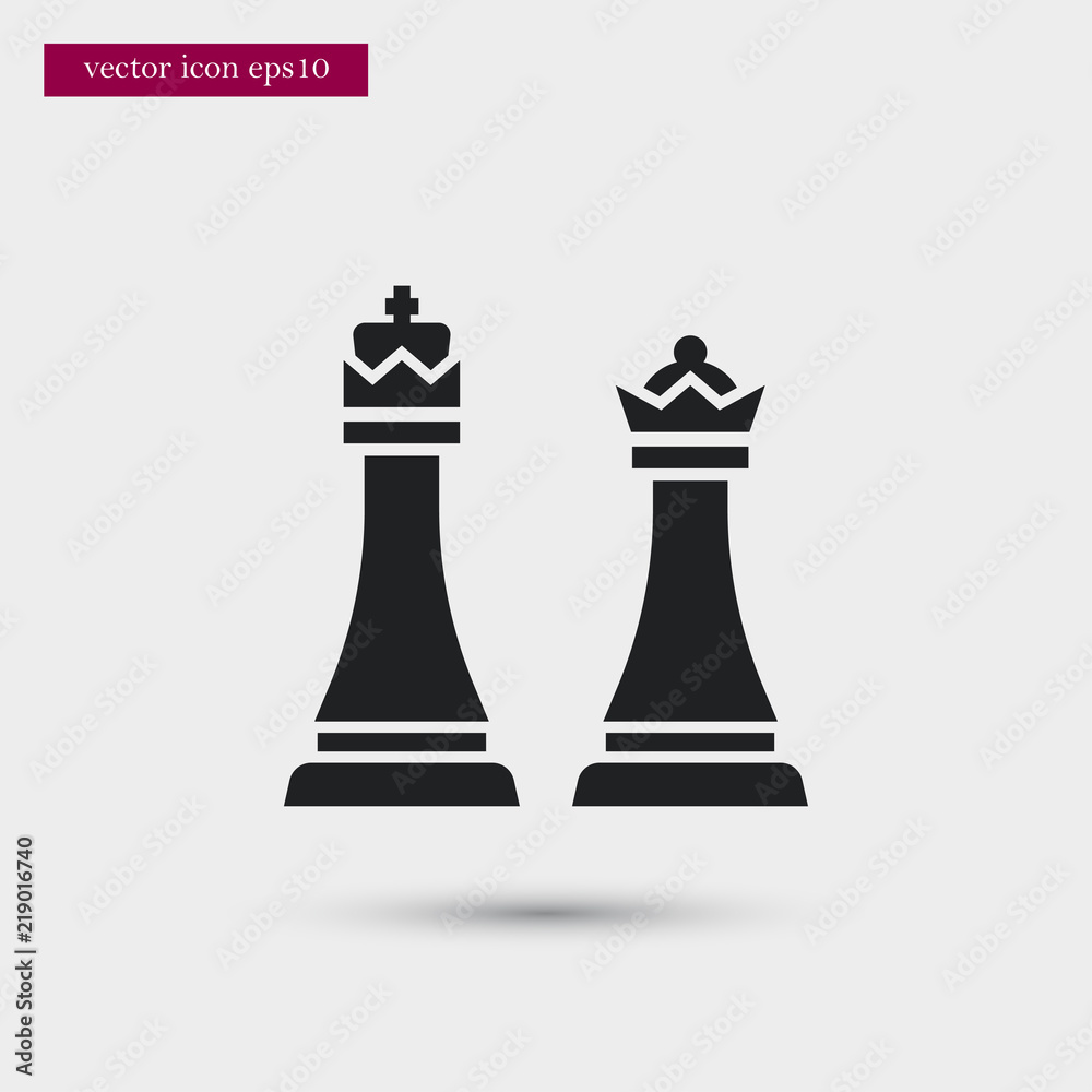 Vetor de Chess king and queen icon. Simple game element illustration ...