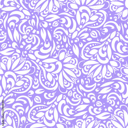 Abstract floral seamless pattern, background with white leaves. EPS10