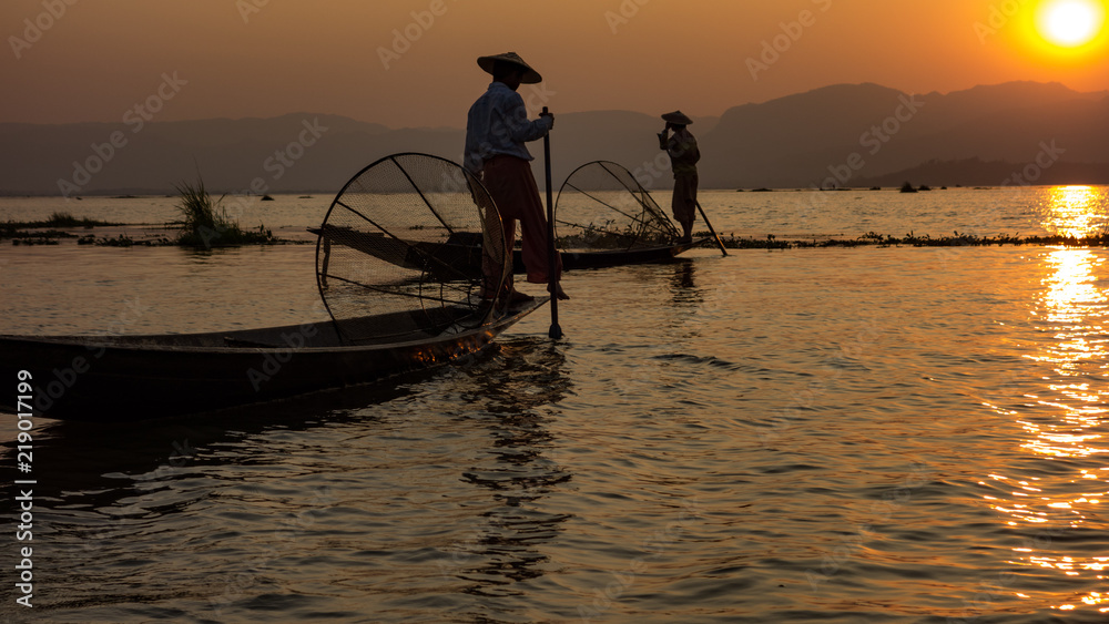 Fischer auf dem Inle See, Myanmar