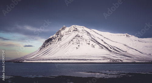 Iceland mountain in winter