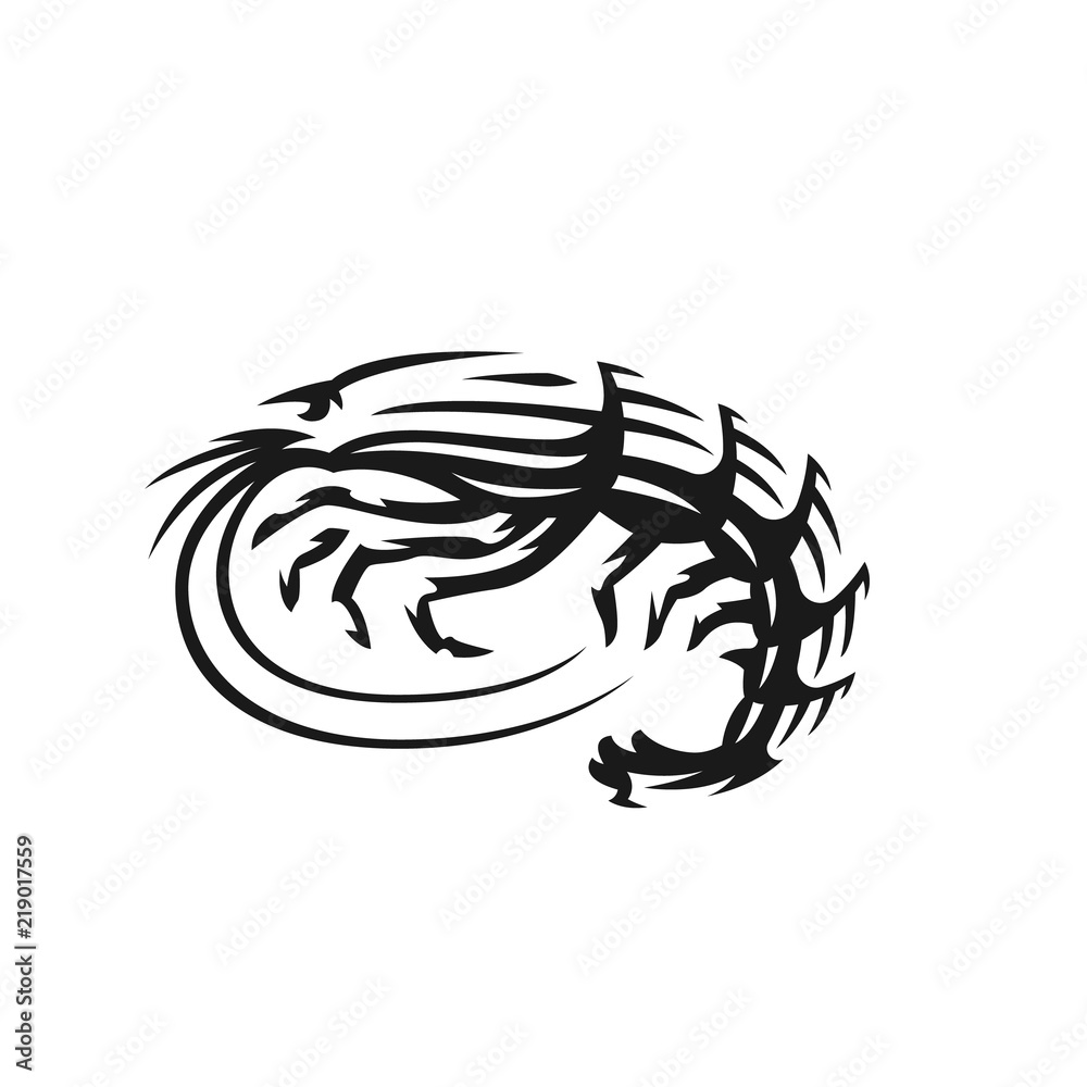 Shrimp vector emblem. Langoust logo on white background Shrimp vector emblem. Langoust logo on white background