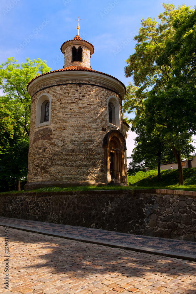 Naklejka premium Rotunda of St. Martin, Visehrad Prague Czechia Europe