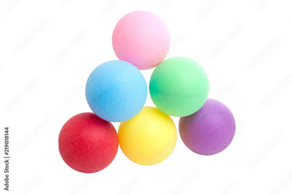 colorful plastic ball isolated on the white
