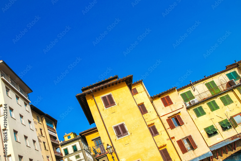 View on the historic architecture in Florence, Italy on a sunny day.