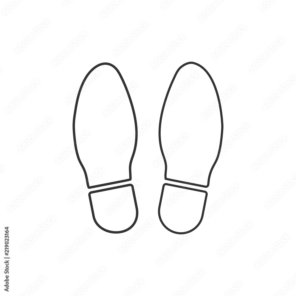 Shoe print icon. Vector illustration, flat design. Shoe print icon. Vector illustration, flat design.