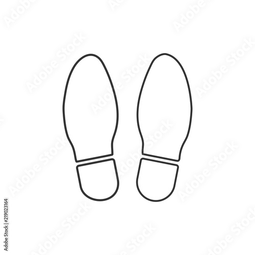 Shoe print icon. Vector illustration, flat design.